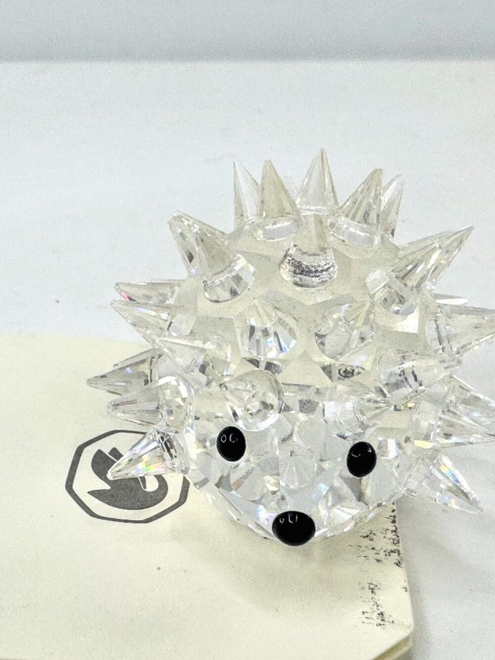 Swarovski Crystal Hedgehog Figurine Clear Spiked Animal w COA S289